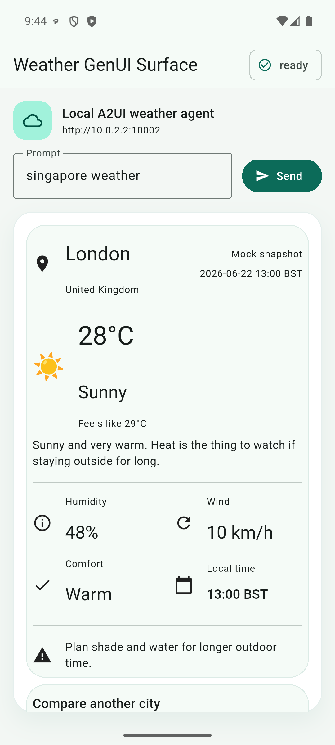 A2UI Flutter London data-only update