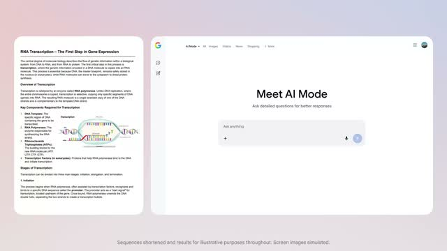 Google AI Mode dynamic view example