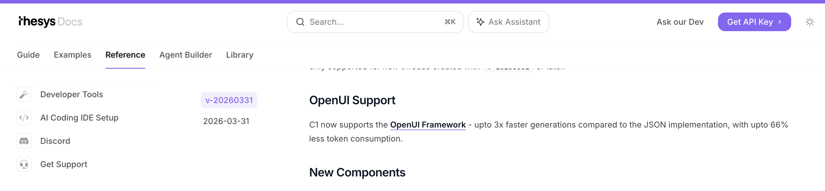 Thesys Docs OpenUI Support